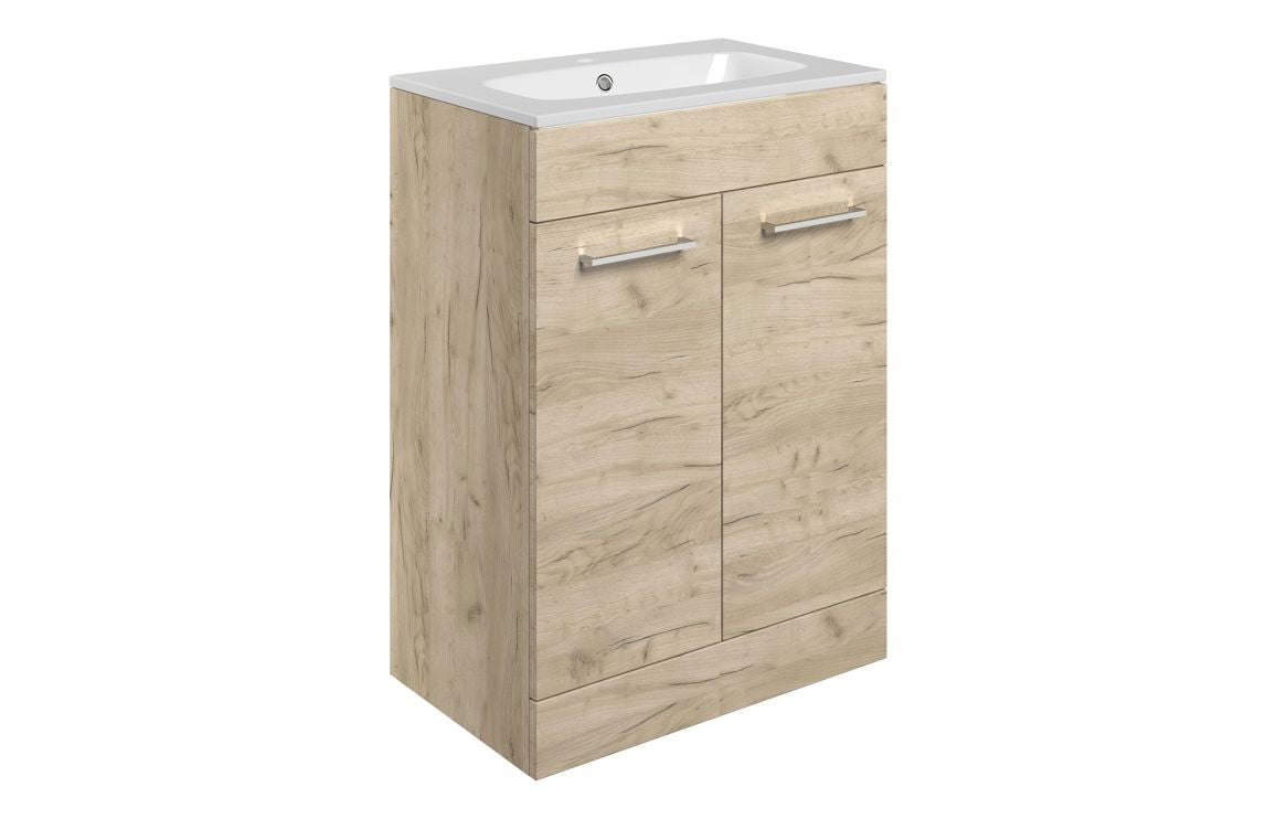 HRD 610mm Floor Standing 2 Door Basin Unit & 1TH Basin
