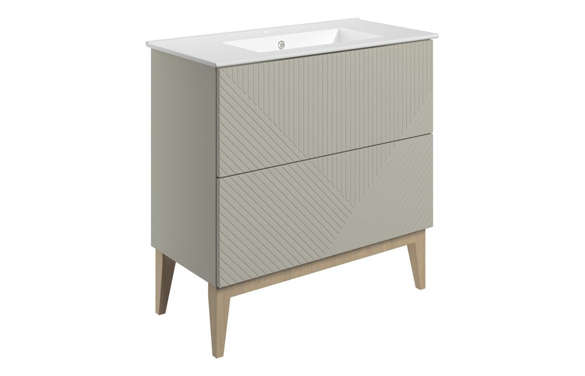 HRD 815mm Floor Standing 2 Drawer Basin Unit & Basin
