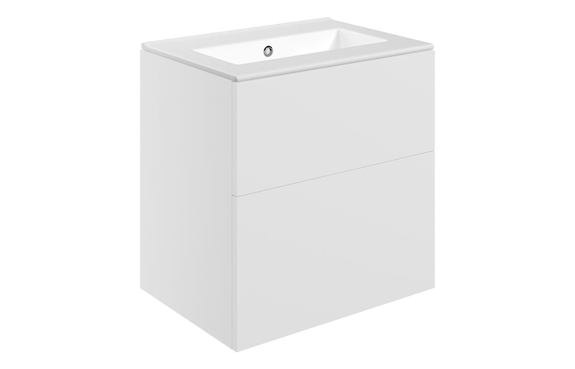 HRD 610mm Wall Hung 2 Drawer Basin Unit & 0TH Basin