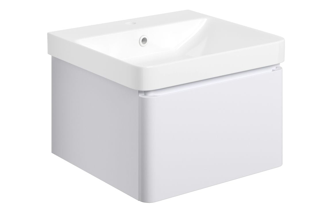 HRD 500mm Wall Hung 1 Drawer Basin Unit & Basin