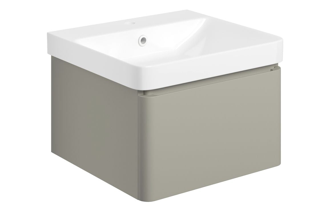 HRD 500mm Wall Hung 1 Drawer Basin Unit & Basin