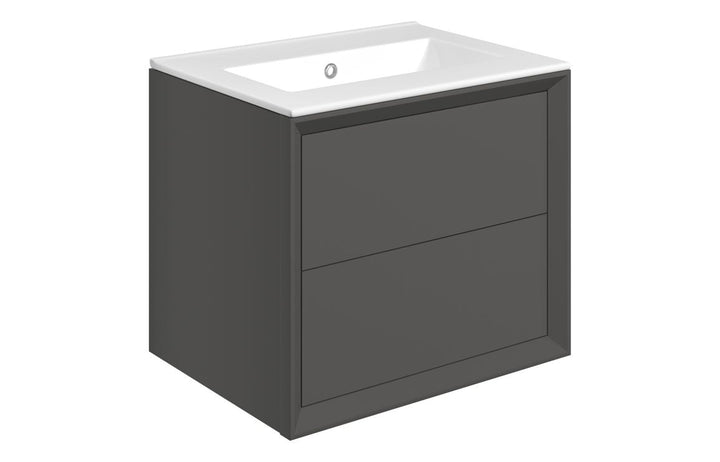 HRD 610mm Wall Hung 2 Drawer Basin Unit & 0TH Basin