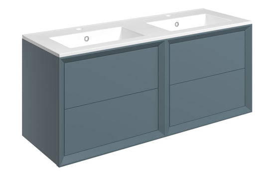 HRD 1210mm Wall Hung 4 Drawer Basin Unit & 2TH Basin