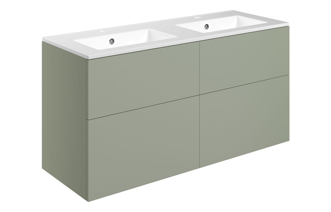 HRD 1210mm Wall Hung 4 Drawer Basin Unit & 2TH Basin