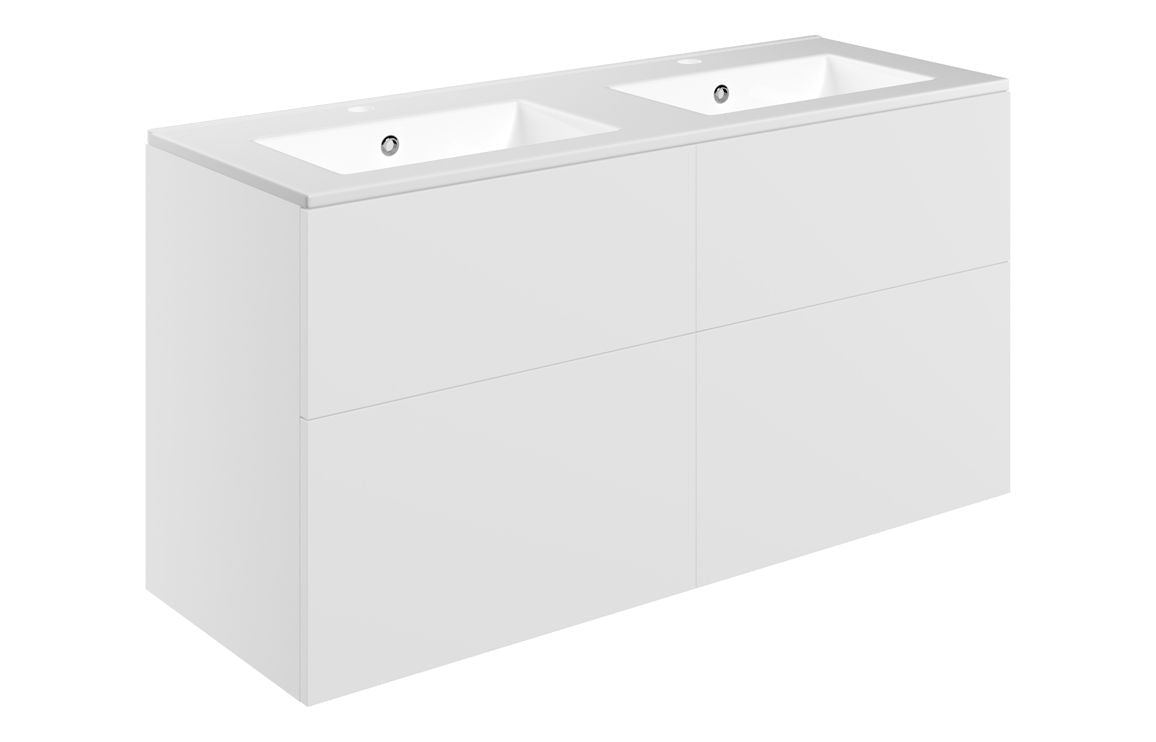 HRD 1210mm Wall Hung 4 Drawer Basin Unit & 2TH Basin