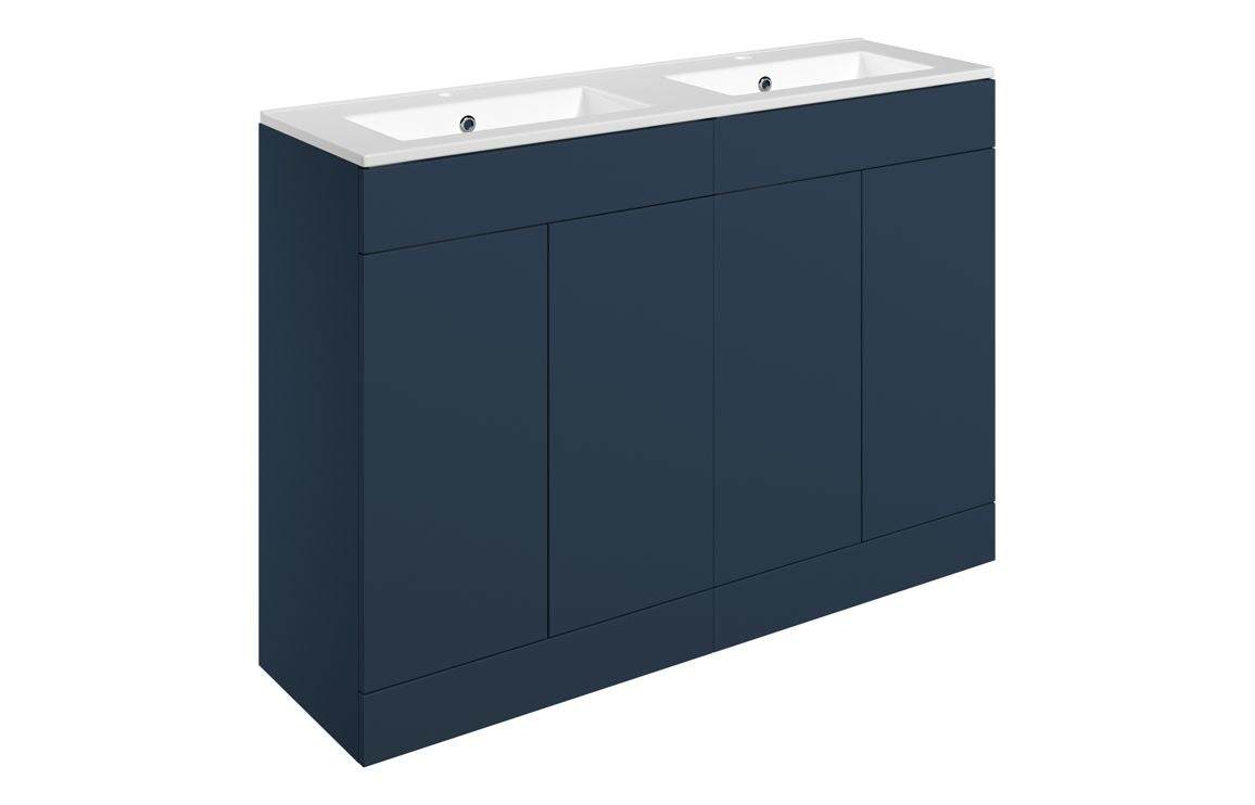 HRD 1210mm Floor Standing 4 Door Basin Unit & 2TH Basin