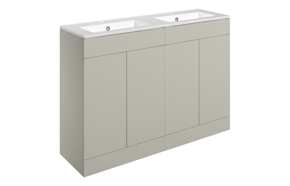 HRD 1210mm Floor Standing 4 Door Basin Unit & 2TH Basin