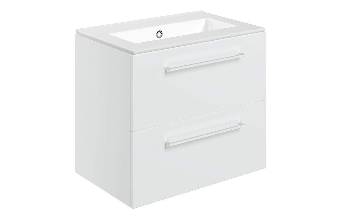 HRD 610mm Wall Hung 2 Drawer Basin Unit & 0TH Basin