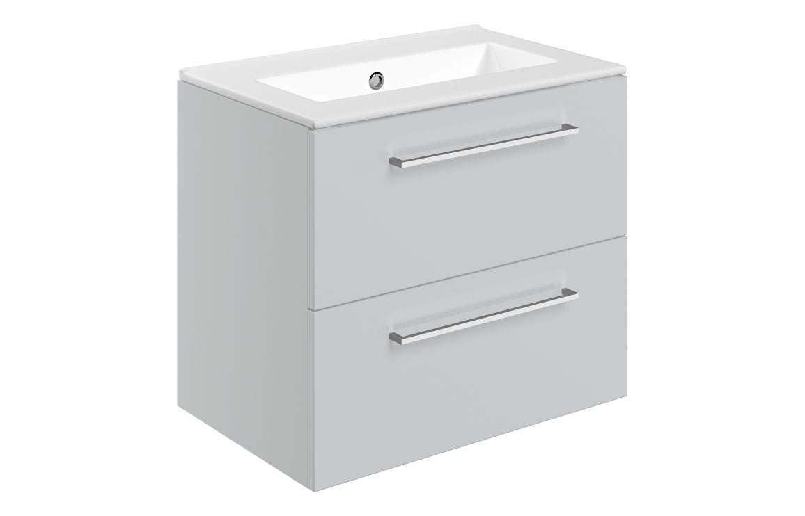 HRD 610mm Wall Hung 2 Drawer Basin Unit & 0TH Basin