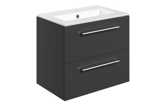 HRD 610mm Wall Hung 2 Drawer Basin Unit & 0TH Basin