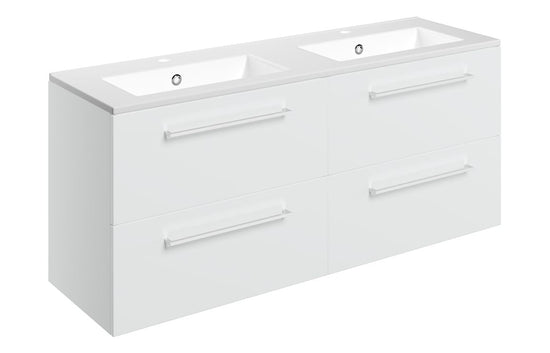 HRD 1210mm Wall Hung 4 Drawer Basin Unit & 2TH Basin