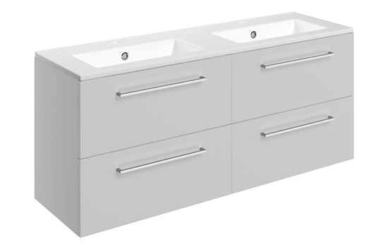 HRD 1210mm Wall Hung 4 Drawer Basin Unit & 2TH Basin