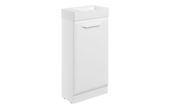HRD 410mm Floor Standing 1 Door Cloakroom Basin Unit & 1TH Basin