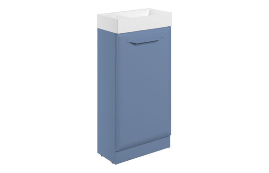 HRD 410mm Floor Standing 1 Door Cloakroom Basin Unit & 1TH Basin