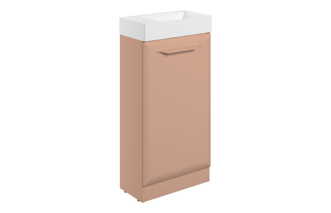 HRD 410mm Floor Standing 1 Door Cloakroom Basin Unit & 1TH Basin