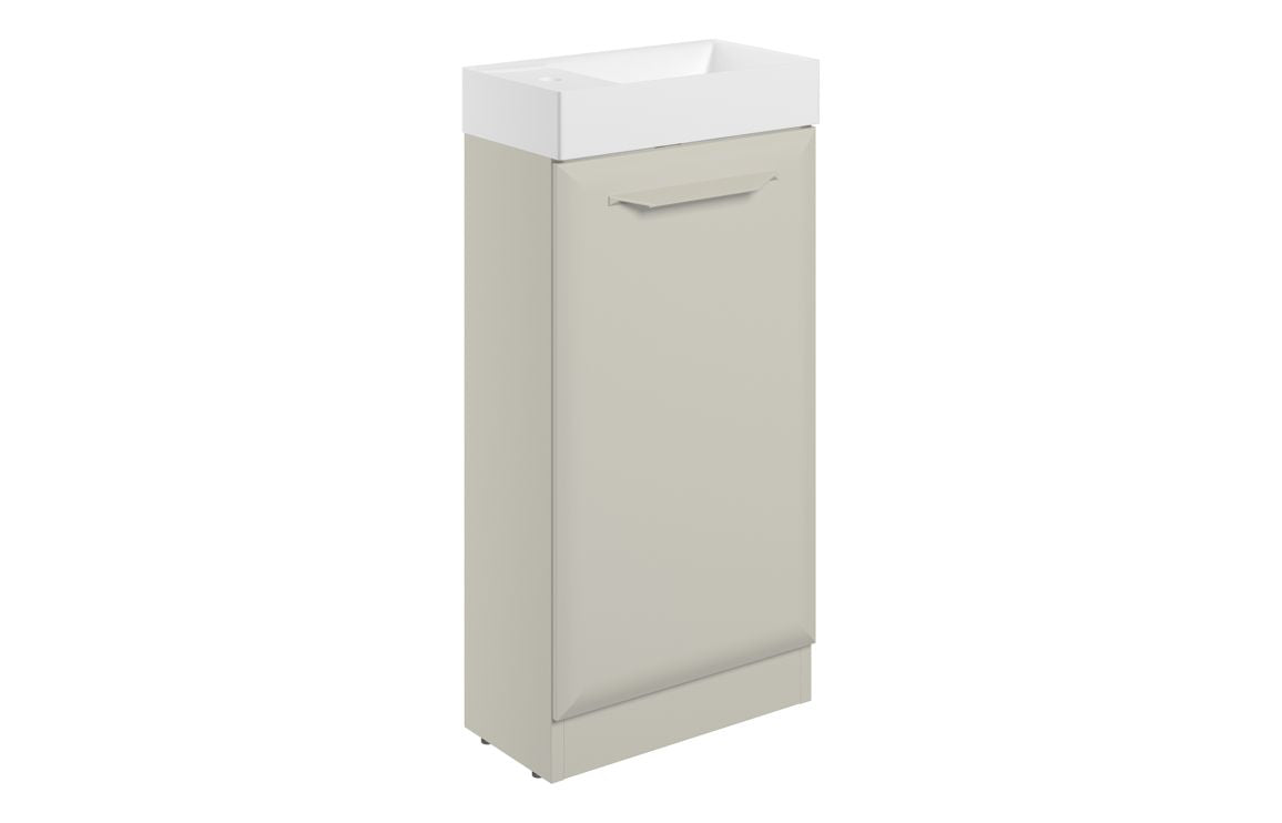 HRD 410mm Floor Standing 1 Door Cloakroom Basin Unit & 1TH Basin