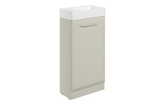 HRD 410mm Floor Standing 1 Door Cloakroom Basin Unit & 1TH Basin