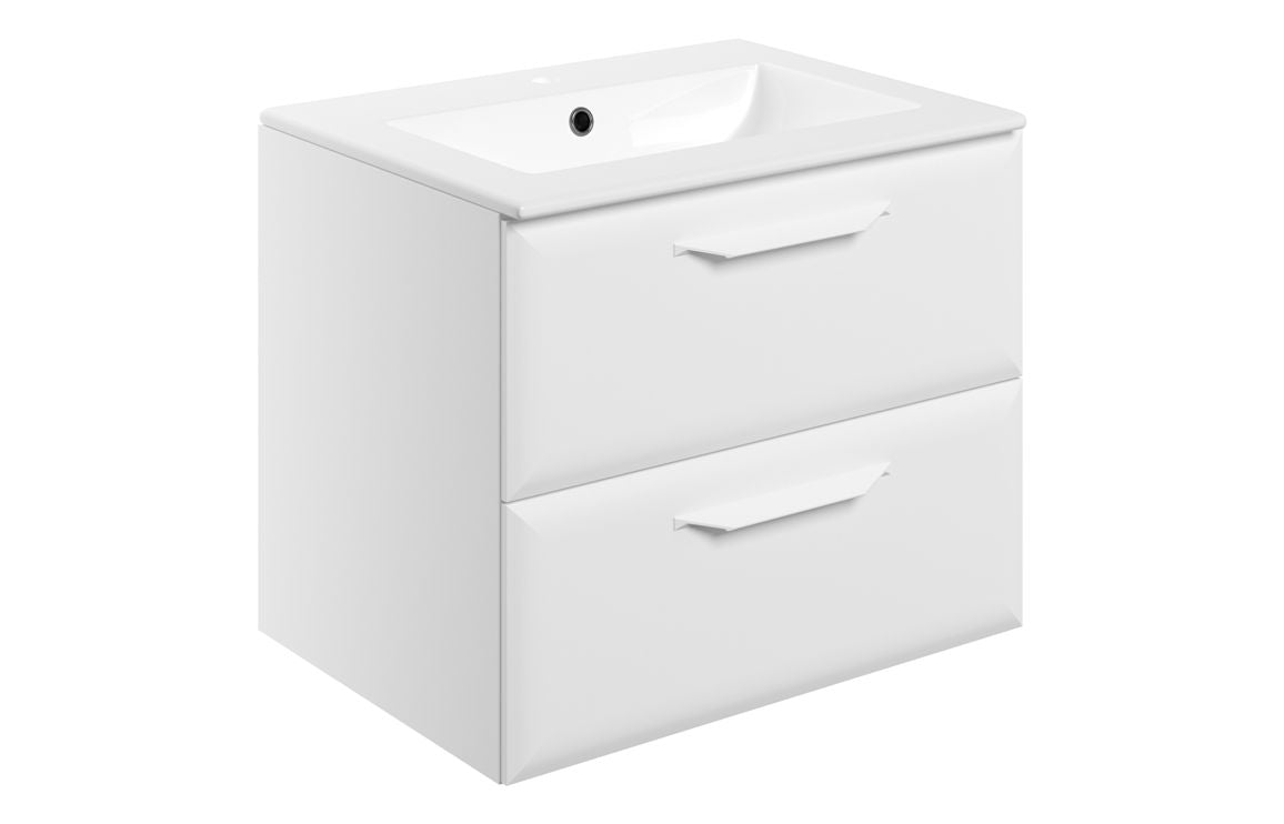 HRD 615mm Wall Hung 2 Drawer Basin Unit & 1TH Basin
