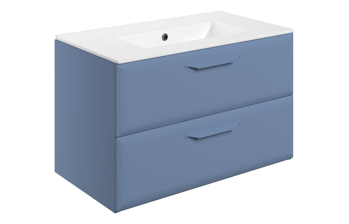 HRD 815mm Wall Hung 2 Drawer Basin Unit & 1TH Basin