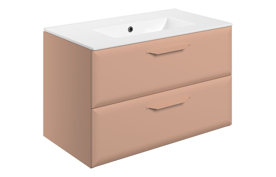 HRD 815mm Wall Hung 2 Drawer Basin Unit & 1TH Basin