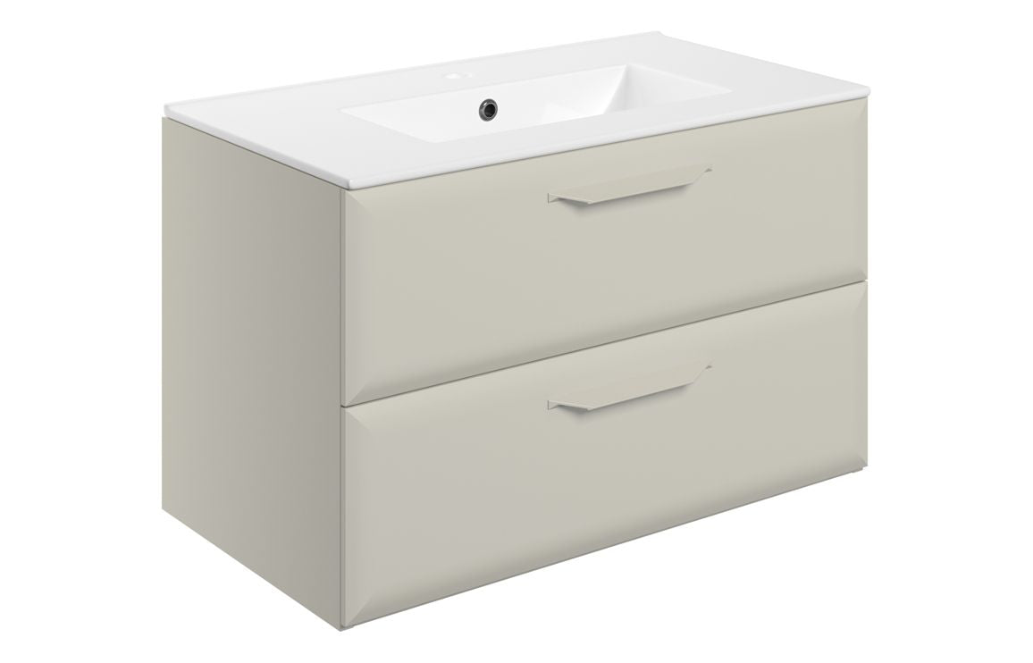 HRD 815mm Wall Hung 2 Drawer Basin Unit & 1TH Basin