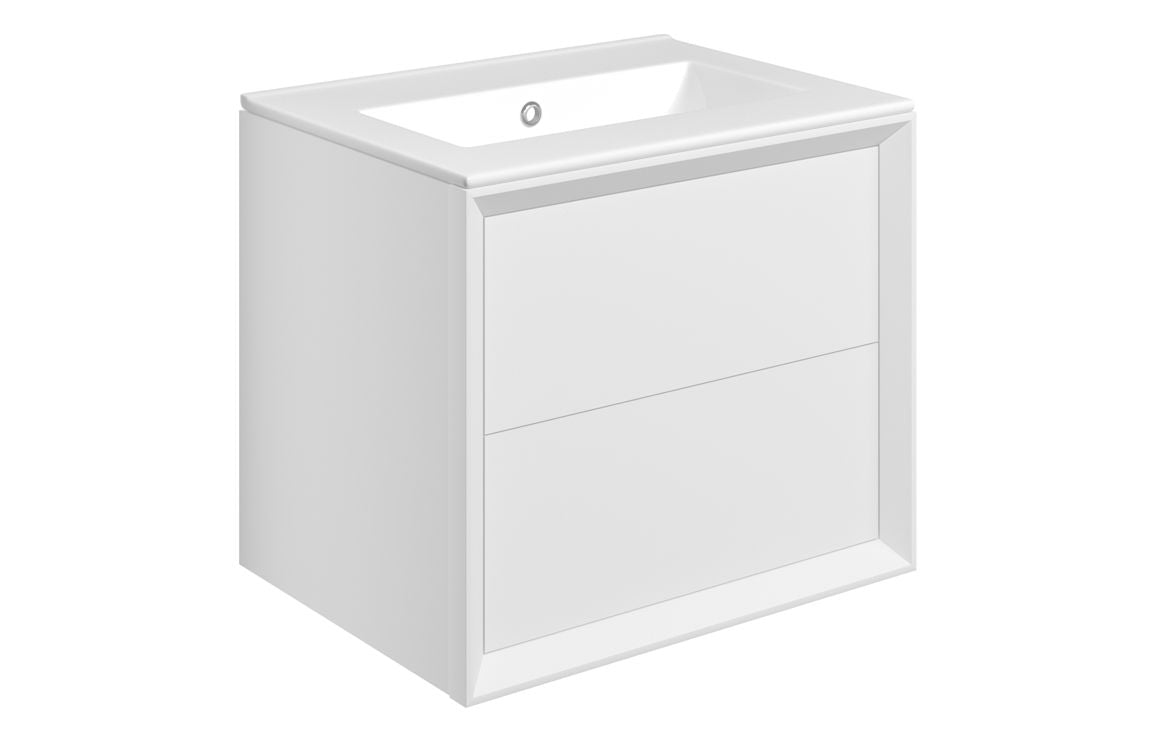 HRD 610mm Wall Hung 2 Drawer Basin Unit & 0TH Basin