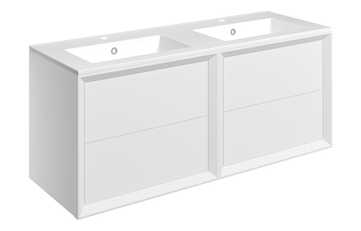 HRD 1210mm Wall Hung 4 Drawer Basin Unit & 2TH Basin