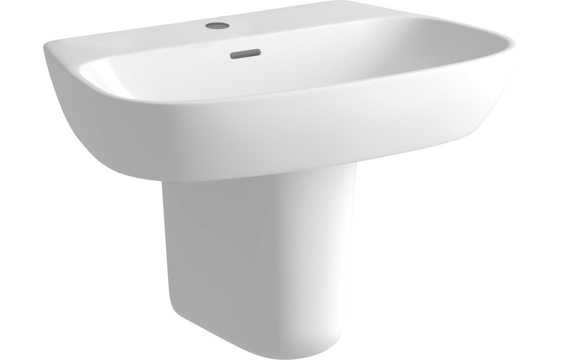 HRD 600x400mm 1TH Basin & Semi Pedestal