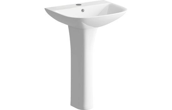 HRD 560x450mm 1TH Basin & Full Pedestal (Boxed)
