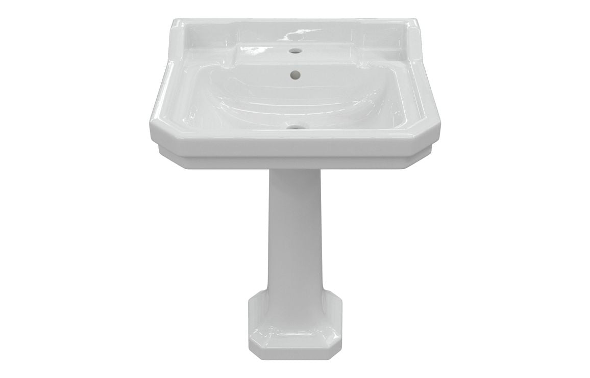 HRD 600x500mm 1TH Basin & Full Pedestal