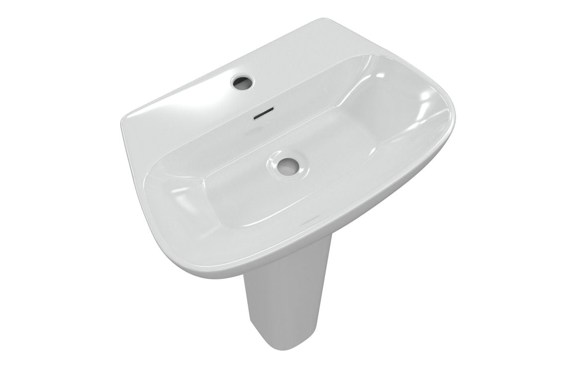 HRD 600x400mm 1TH Basin & Semi Pedestal