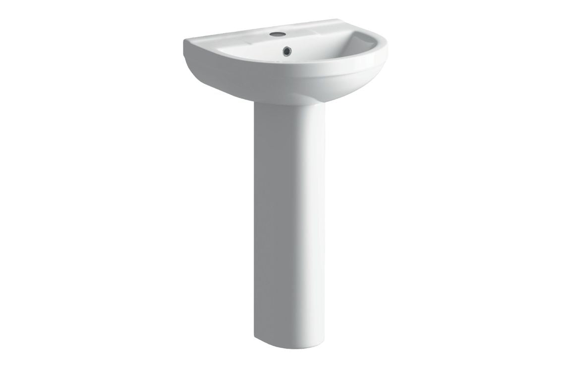 HRD 500x390mm 1TH Basin & Full Pedestal