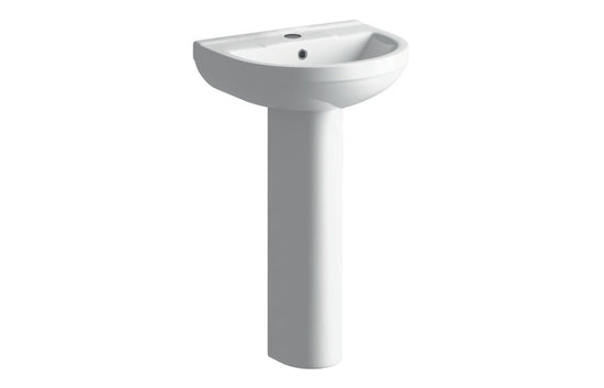 HRD 500x390mm 1TH Basin & Full Pedestal