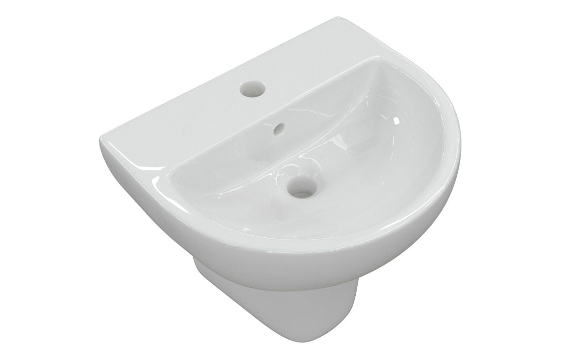 HRD 450x400mm 1TH Basin & Semi Pedestal
