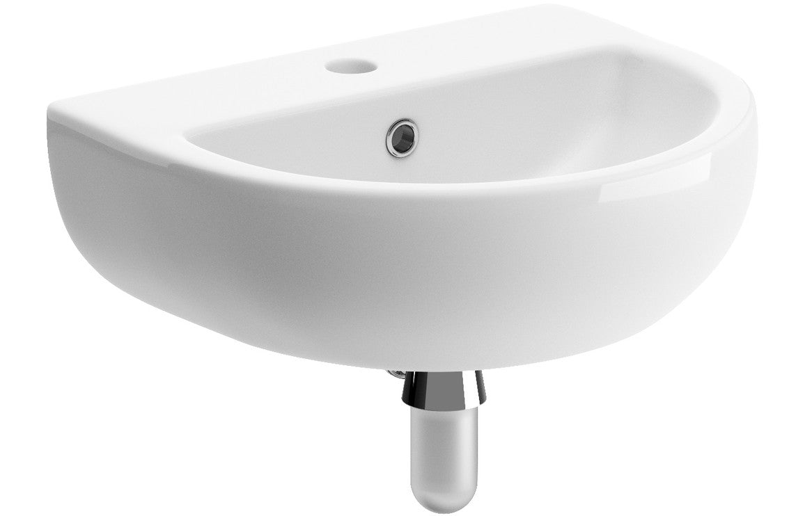 HRD 450x380mm 1TH Cloakroom Basin & Bottle Trap