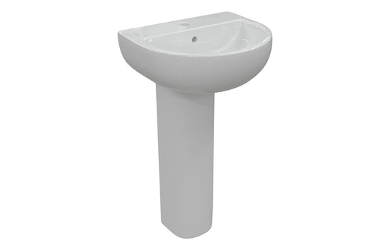 HRD 550x400mm 1TH Basin & Full Pedestal