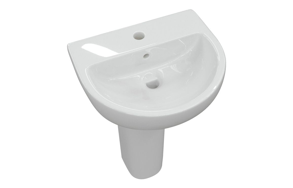 HRD 550x400mm 1TH Basin & Full Pedestal
