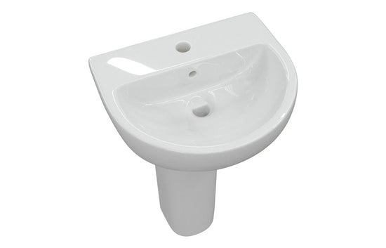 HRD 550x400mm 1TH Basin & Full Pedestal