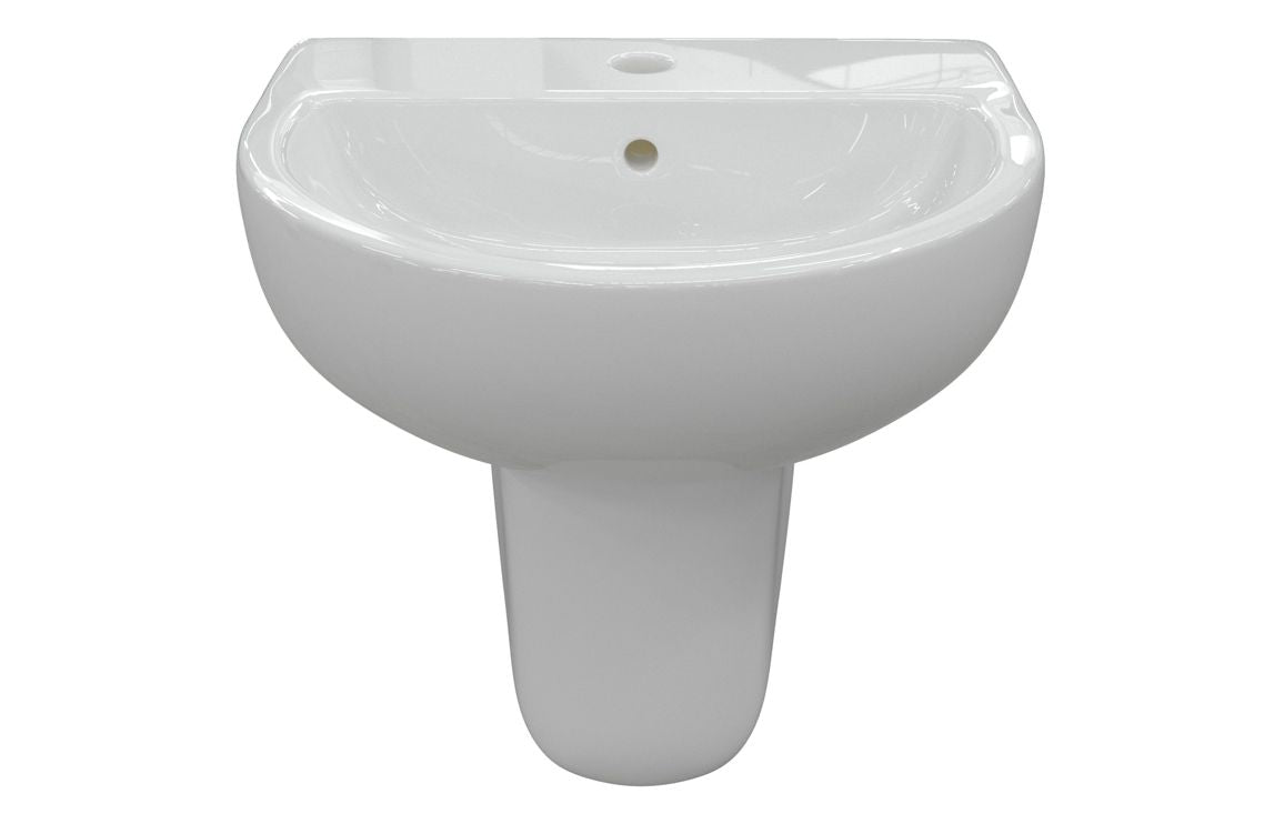 HRD 550x400mm 1TH Basin & Semi Pedestal