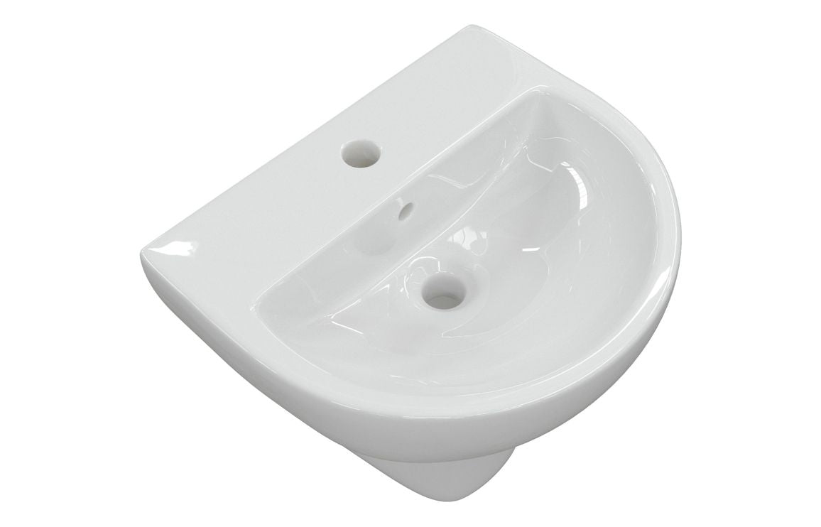 HRD 550x400mm 1TH Basin & Semi Pedestal