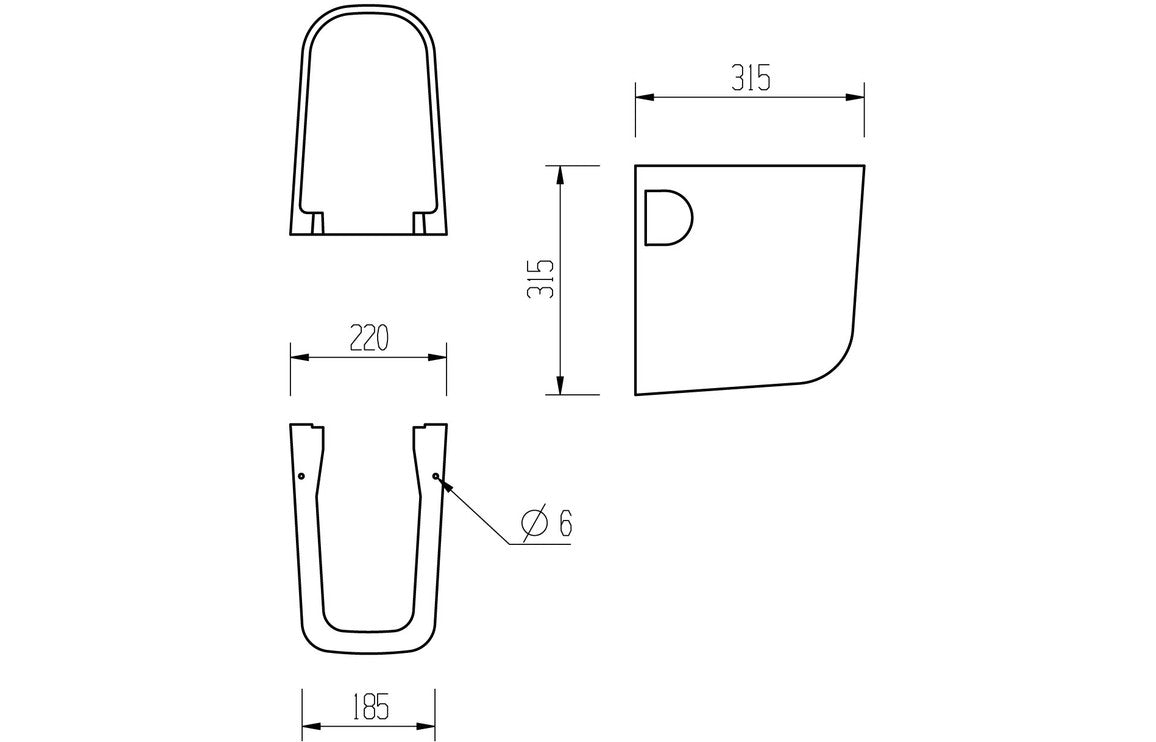 HRD 600x400mm 1TH Basin & Semi Pedestal