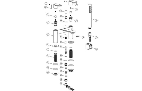 Sabira Loire Bath/Shower Mixer