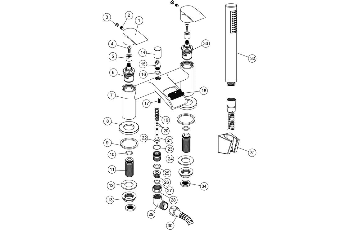 Sabira Reims Bath/Shower Mixer