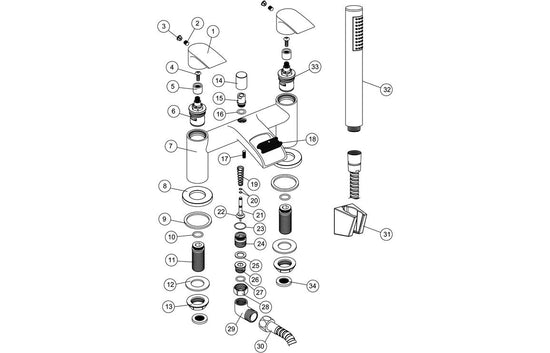 Sabira Reims Bath/Shower Mixer