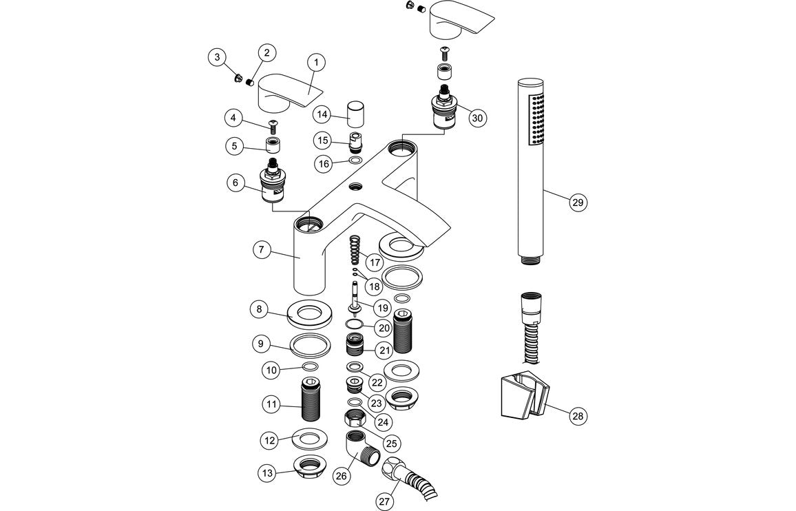 Sabira Vesso Bath/Shower Mixer
