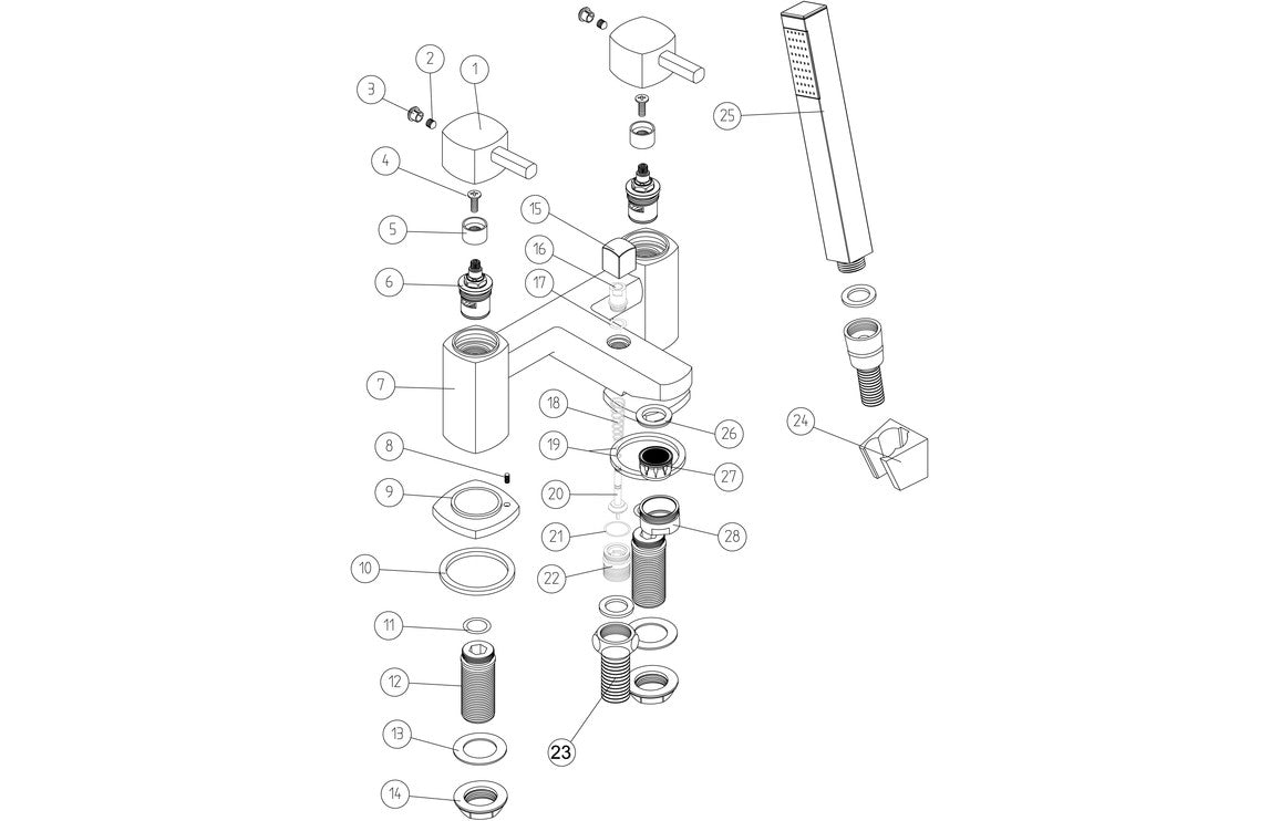 Sabira Toulon Bath/Shower Mixer