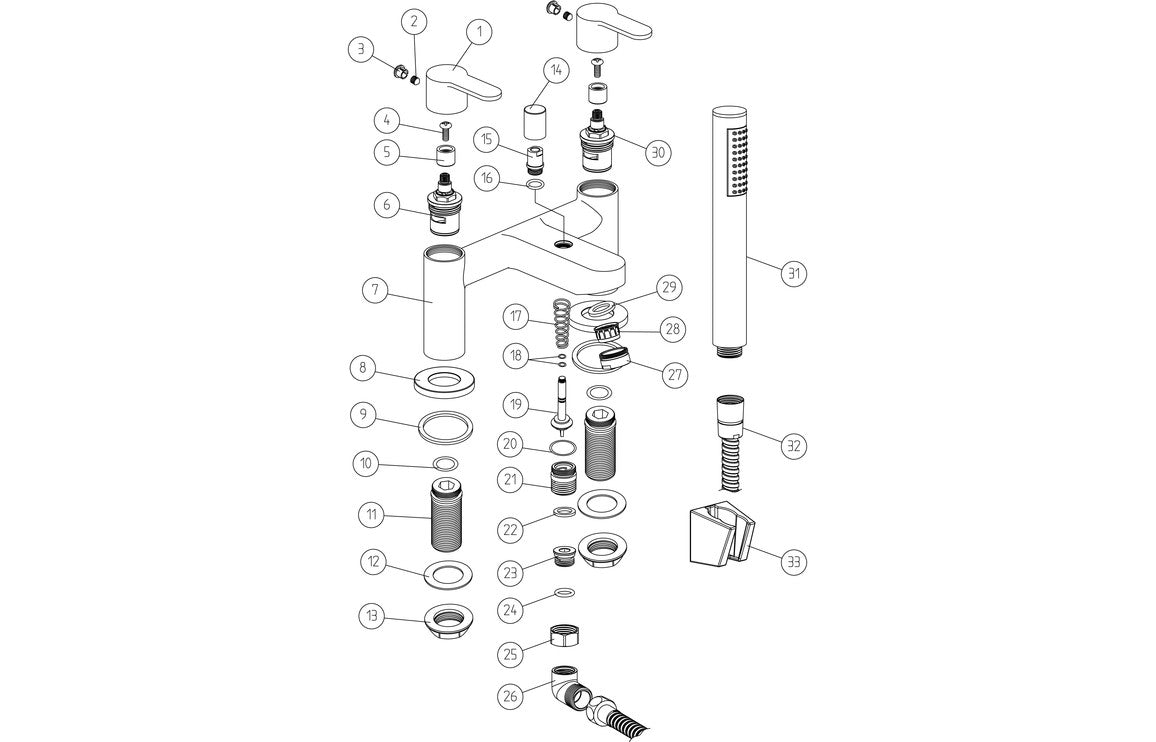 Sabira Zacara Bath/Shower Mixer & Shower Kit