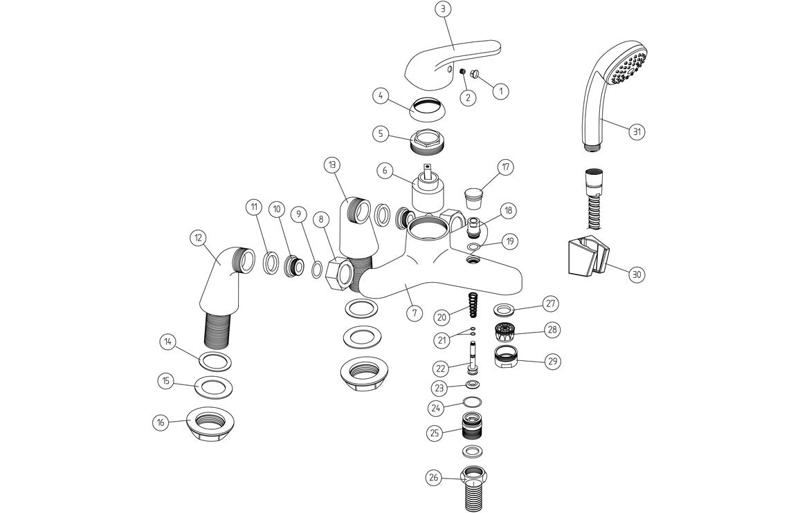 Sabira Nerola Bath/Shower Mixer