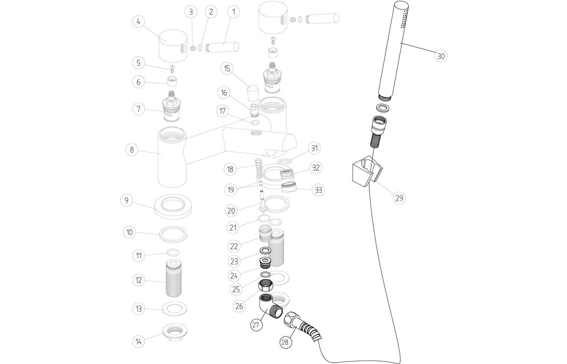 Sabira Liscia Bath/Shower Mixer & Bracket