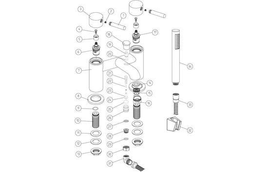 Sabira Pescara Bath/Shower Mixer & Bracket